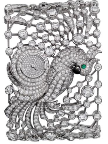 卡地亚高级珠宝小时显示鹦鹉装饰腕表HPI00920