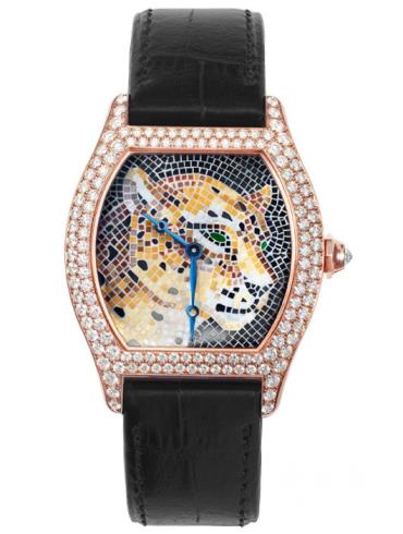卡地亚创意宝石腕表系列马赛克镶嵌猎豹装饰腕表