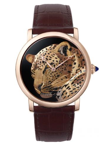 卡地亚创意宝石腕表系列嵌金猎豹装饰腕表