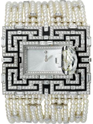 卡地亚创意宝石腕表系列18k白金镶钻表壳和表链HPI00785
