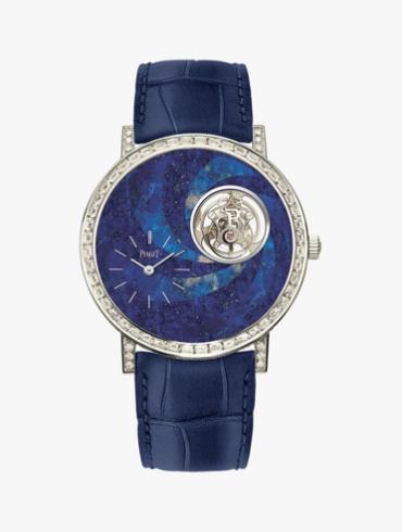 Piaget  Altiplano高级珠宝青金石细工镶嵌工艺陀飞轮腕表蓝色表盘