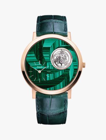 Piaget Altiplano 孔雀石细工镶嵌工艺陀飞轮腕表绿色表盘