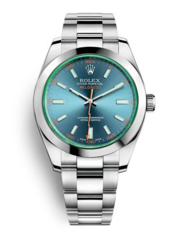 劳力士MILGAUSS40精钢蓝面白条男表116400GV-0002精钢表扣