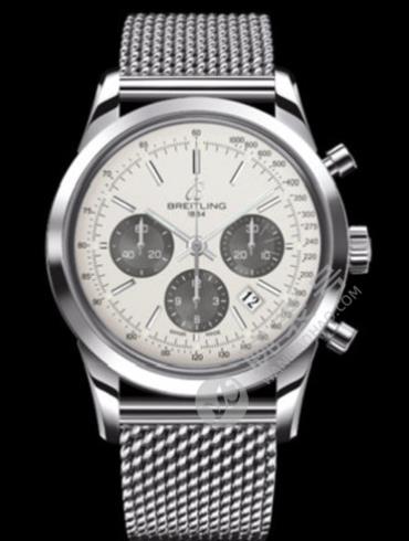 百年灵越洋计时腕表系列AB015212/G724海洋经典钢带银色表带