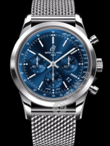 百年灵越洋计时腕表系列AB015112/C860海洋经典钢带蓝色表底盖