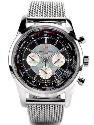 百年灵越洋GMT计时腕表系列AB0510U4/BB62黑色表盘