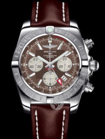百年灵机械计时GMT终极计时腕表系列AB042011/Q589棕皮带