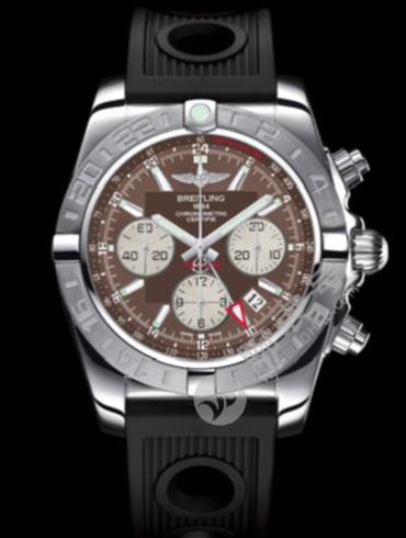 百年灵机械计时GMT终极计时腕表系列AB042011/Q589黑海洋竞赛胶带