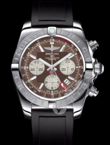 百年灵机械计时GMT终极计时腕表系列AB042011/Q589黑深潜胶带