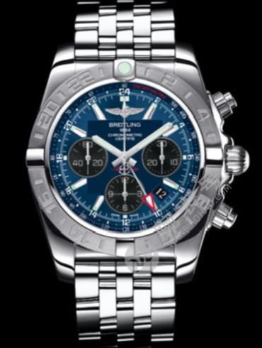 百年灵机械计时GMT终极计时腕表系列AB042011/C852飞行员钢带
