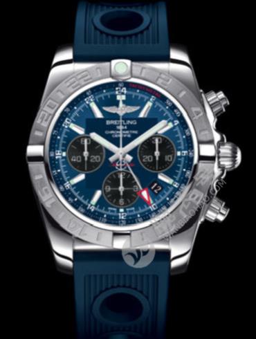 百年灵机械计时GMT终极计时腕表系列AB042011/C852蓝海洋竞赛胶带