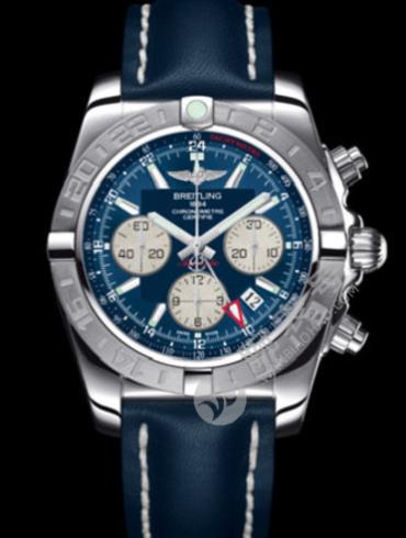 百年灵机械计时GMT终极计时腕表系列AB042011/C851蓝皮带