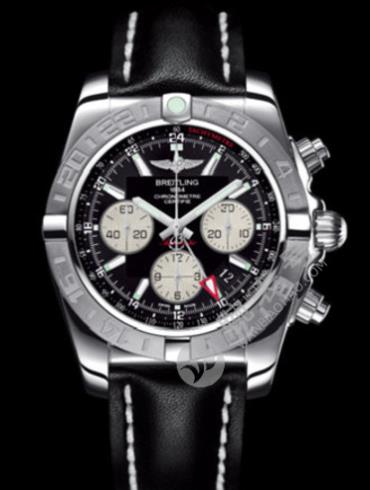 百年灵机械计时GMT终极计时腕表系列AB042011/BB56黑皮带
