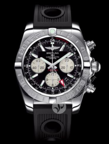 百年灵机械计时GMT终极计时腕表系列AB042011/BB56黑海洋竞赛胶带