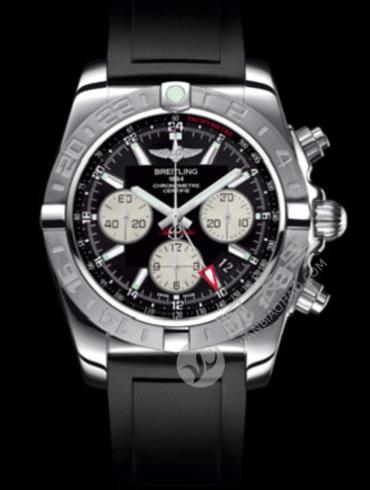 百年灵机械计时GMT终极计时腕表系列AB042011/BB56黑深潜胶带