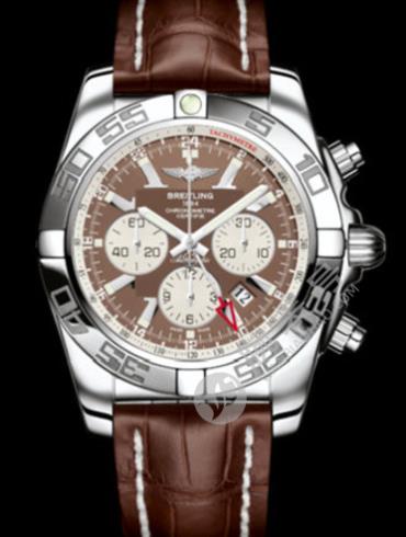 百年灵机械计时GMT腕表系列AB041012/Q586棕鳄鱼皮带