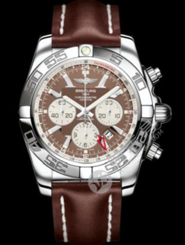 百年灵机械计时GMT腕表系列AB041012/Q586棕皮带