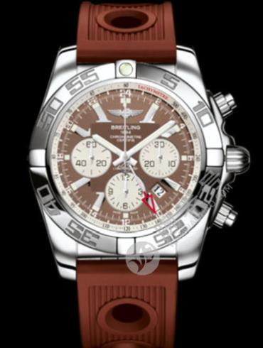 百年灵机械计时GMT腕表系列AB041012/Q586棕海洋竞赛胶带