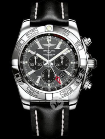 百年灵机械计时GMT腕表系列AB041012/F556黑皮带