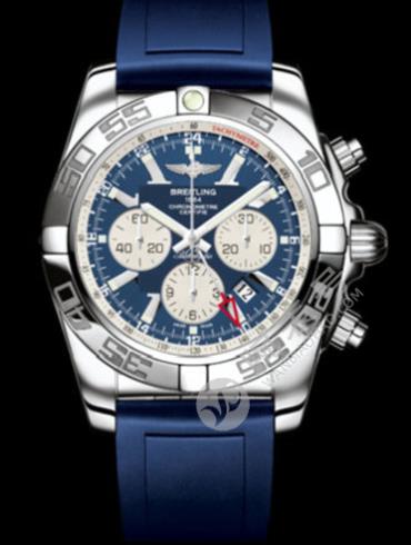百年灵机械计时GMT腕表系列AB041012/C834蓝深潜胶带