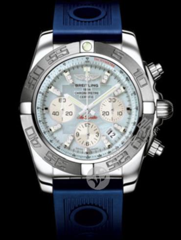 百年灵机械计时终极计时腕表系列AB011011/G686蓝海洋竞赛胶带