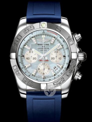百年灵机械计时终极计时腕表系列AB011011/G686蓝深潜胶带