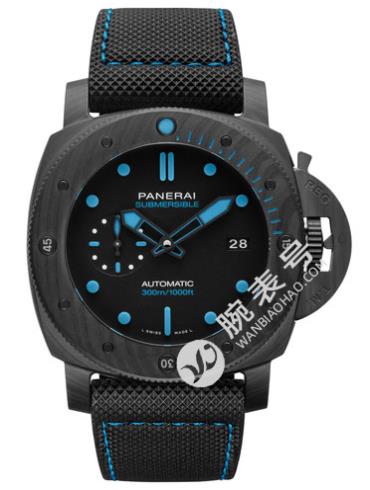 沛纳海Panerai潜行系列Submersible专业潜水Carbotech? 42mm腕表 PAM00960黑色表带