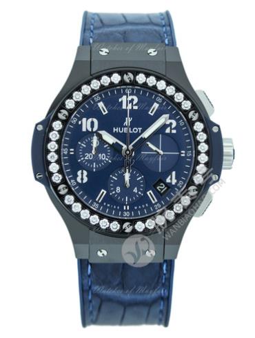 宇舶Big Bang陶瓷蓝色镶钻腕表341.CM.7170.LR.1204