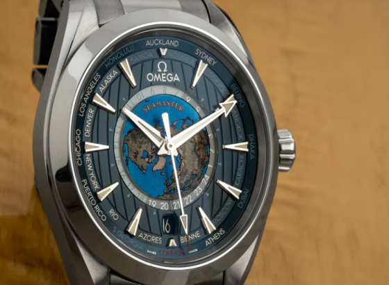 欧米茄Seamaster Aqua Terra 150M同轴大师计时码表GMT Worldtimer 43mm