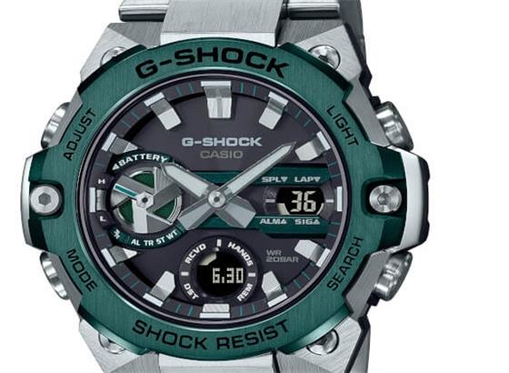 G-Shock G-STEEL GST-B400CD-1A3具有绿色离子镀表圈