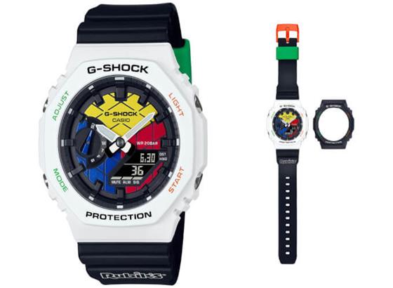 魔方x G-Shock GAE-2100RC-1A与标志性的80年代益智玩具的六种颜色